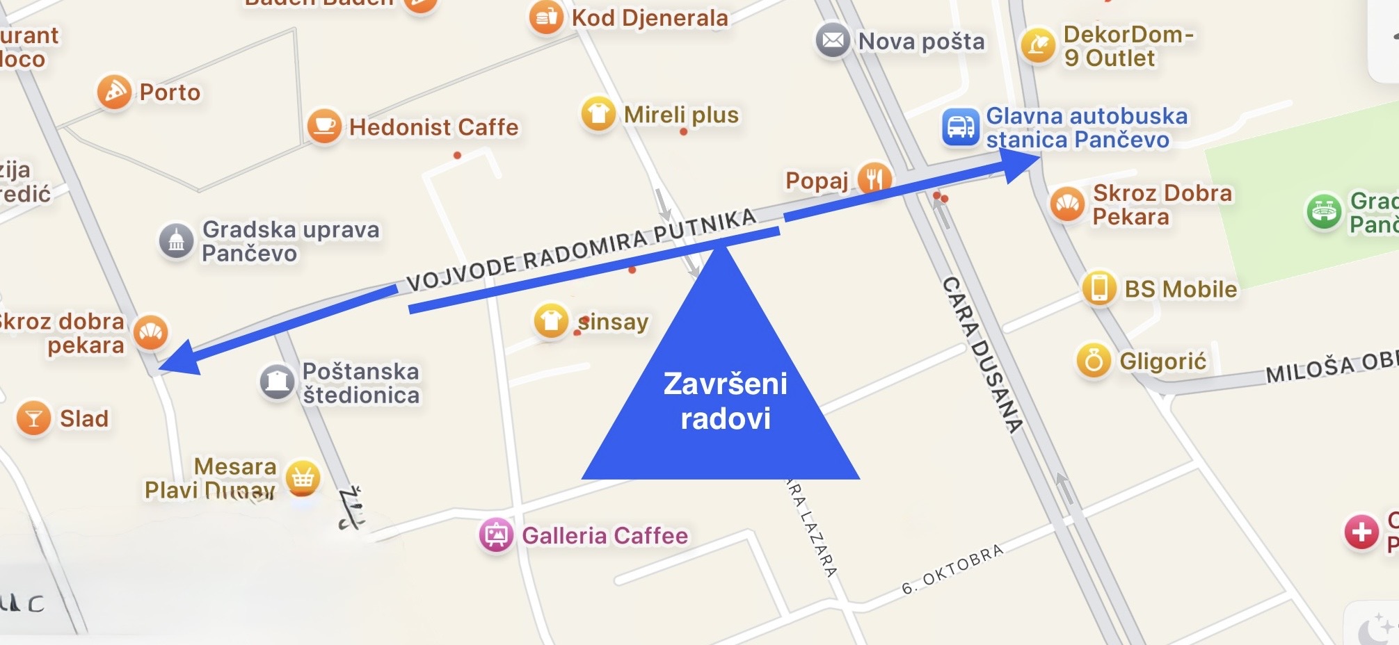 Slika zavrseni radovi Radomira Putnika gmap