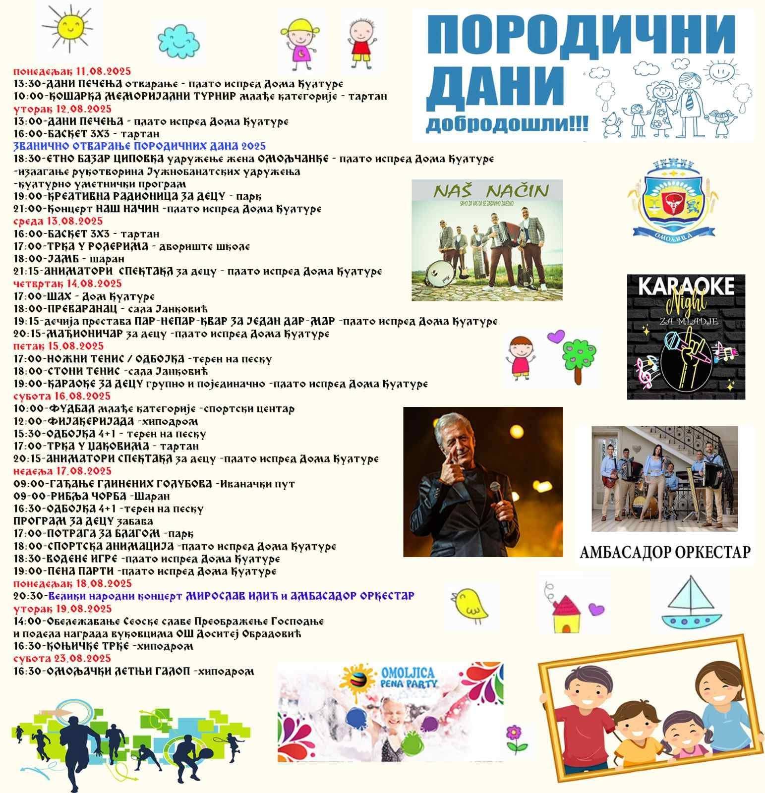 porodicni dani 2025 program