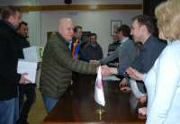 Kandidat za gradonačelnika dr Dušan Stojić i gradski odbor Demokratske stranke simbolično su 12. marta predali listu kandidata za odbornike u Skupštini Pančeva