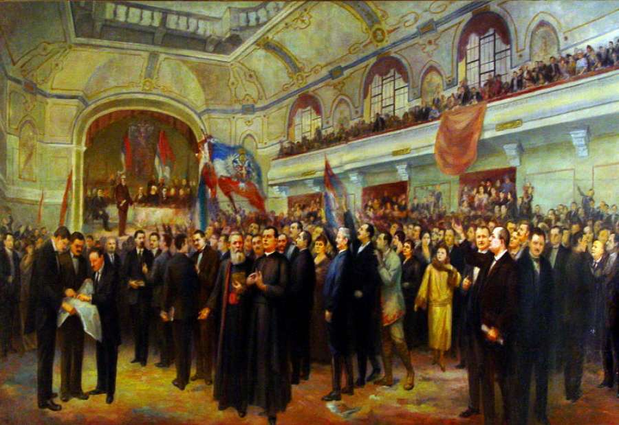 Velika narodna skupština 1918. godine ovekovečena je i na slici Anastasa Bocarića (1864-1944). Među 757 delegata bilo je 7 žena