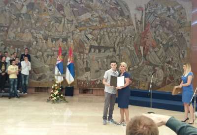 Marko Milovanov danas u Palati Srbije na uručenju nagrada