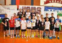 Badminton klub &quot;Dinamo&quot; na Prvenstvu Srbije za juniore u Vršcu predstavljali su takmičari u konkurenciji ispod 13 godina