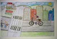 Jedan od dečijih crteža izložen u holu Gradske uprave Pančevo