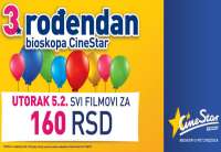 Bioskopske karte po ceni od 160 dinara 5. februara