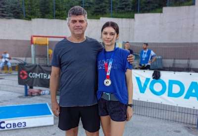 Trener Ljupčo Cvetkoski i atletičarka Sanja Marić