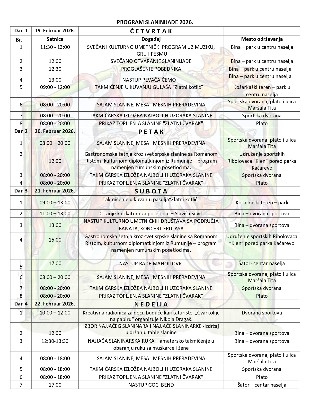 Програм Сланинијаде 2026 page 0001
