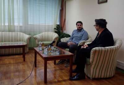 Ognjena Glavonića je u Zelenom salonu dočekao član Gradskog veća za kulturu i omladinu Nemanja Rotar